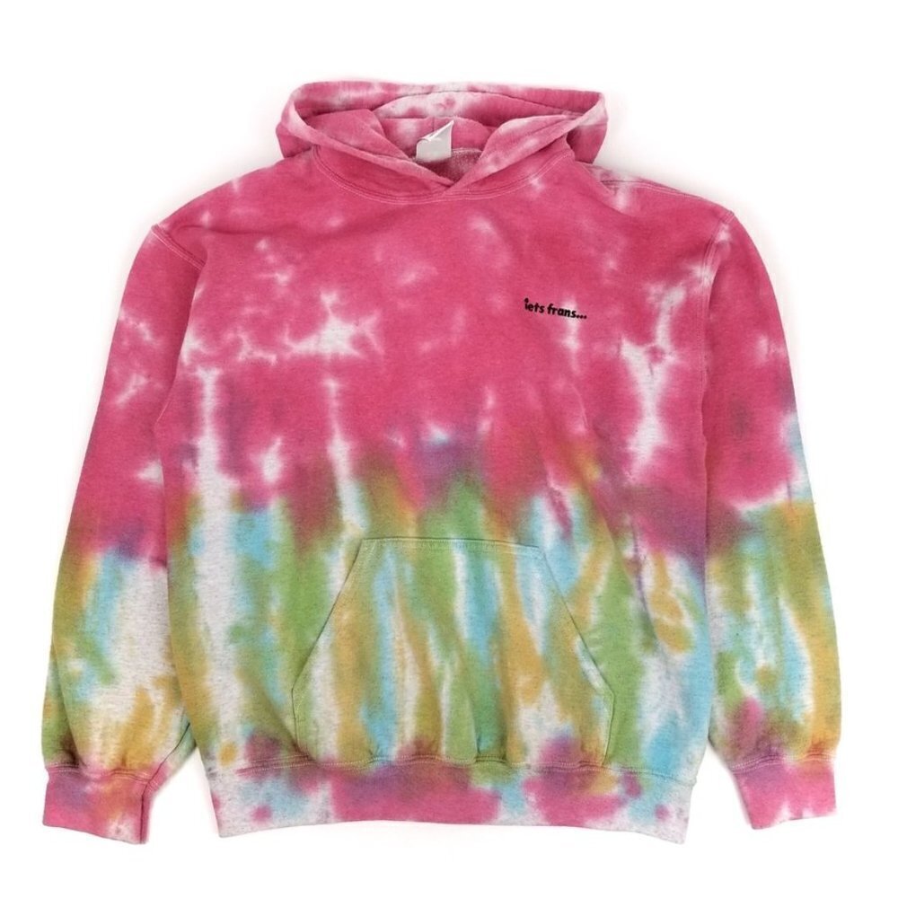 URBAN OUTFITTERS iets frans 90s Pink Tie-Dye Sweatshirt Hoodie Small Boho y2k